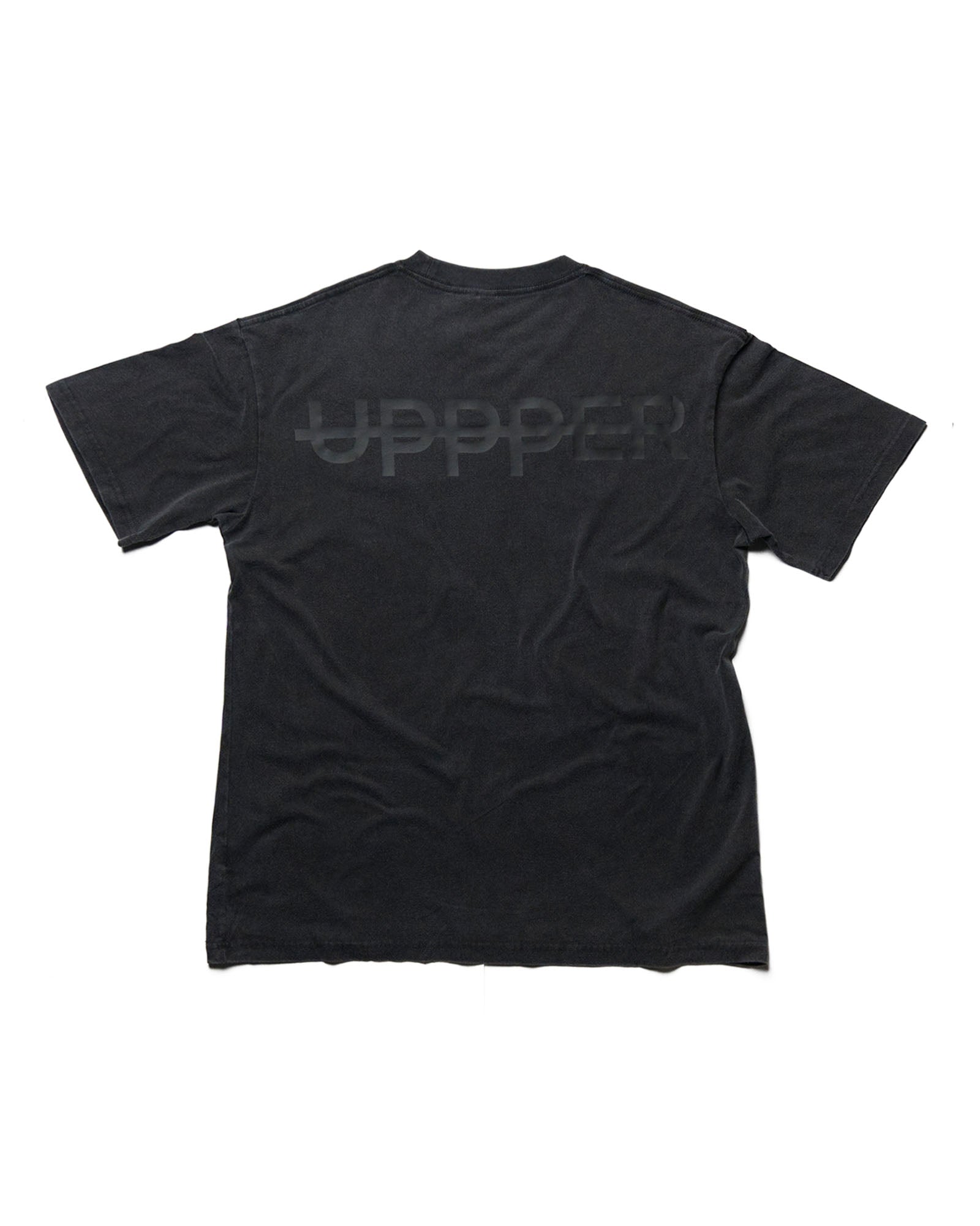 uppper core t-shirt washed black w/ black logo