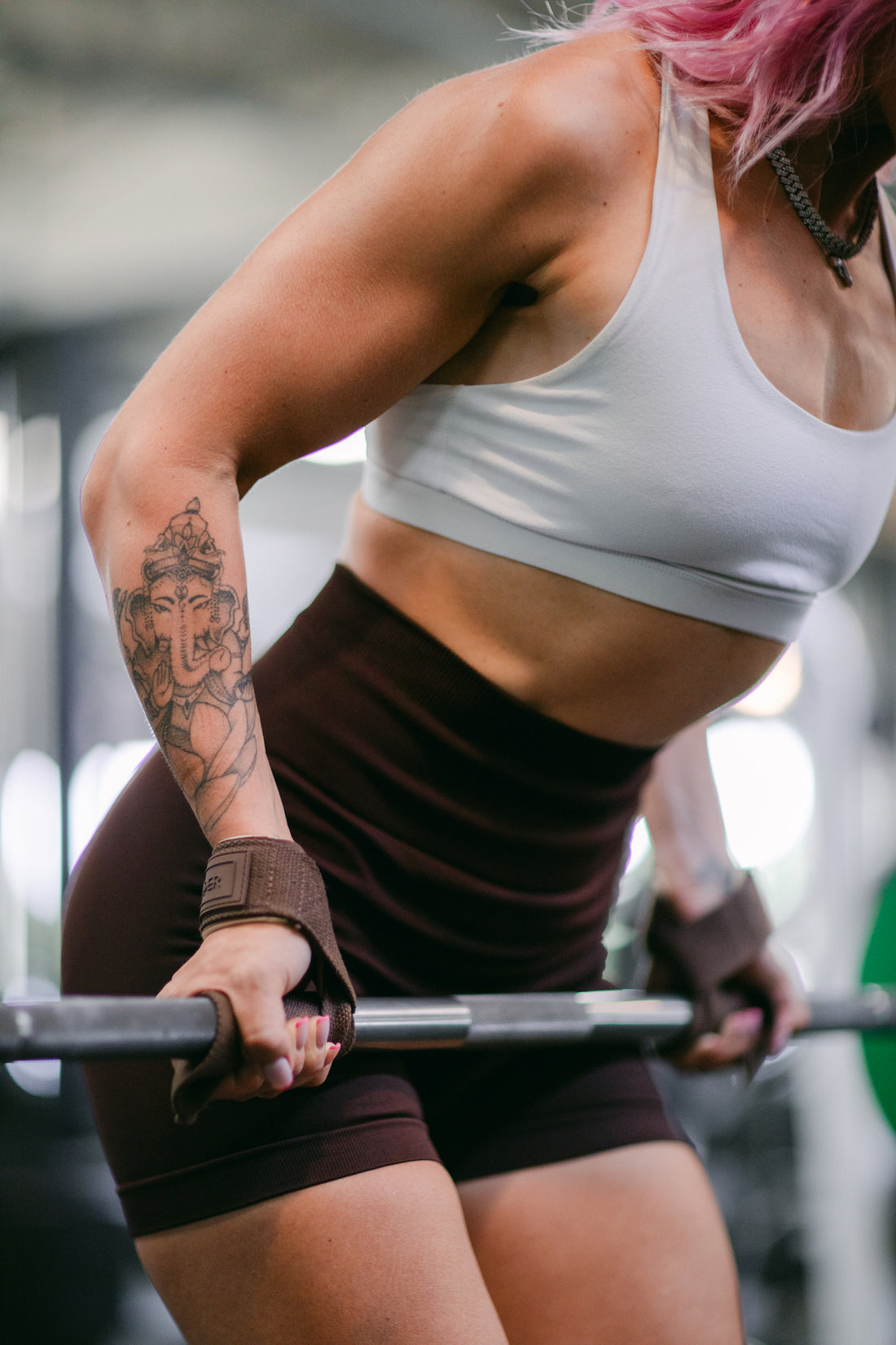 a heavy barbell on gym floor