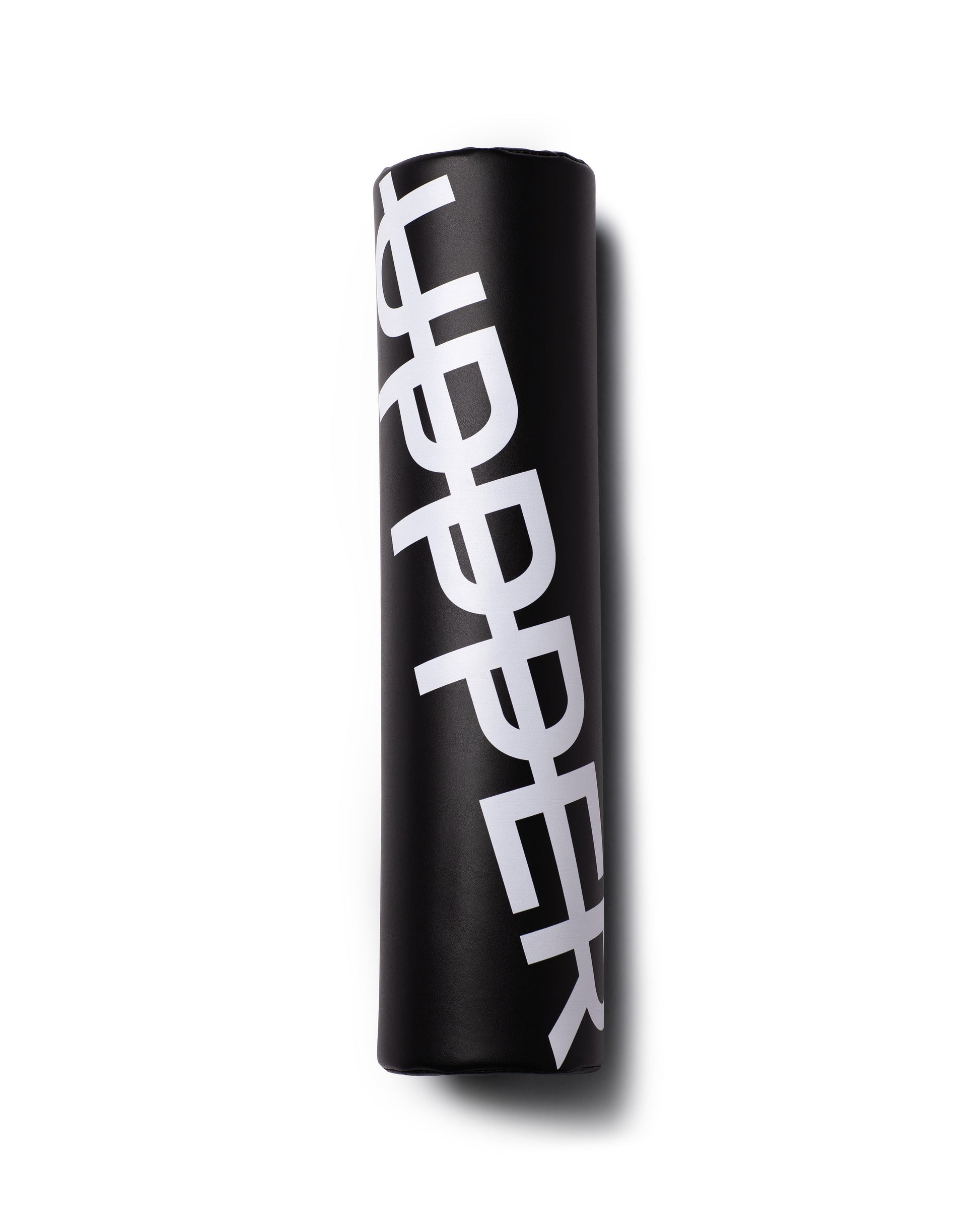 black uppper barbell pad 2.0 standing upright on white background