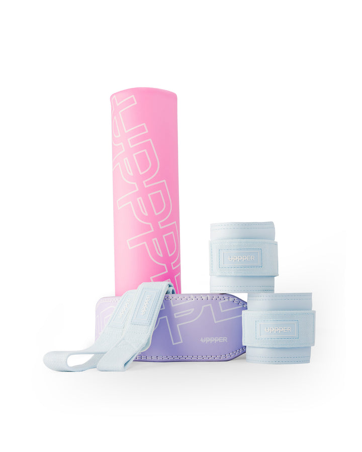 uppper essential bundle - soft tones product bundle showing all items included on white background