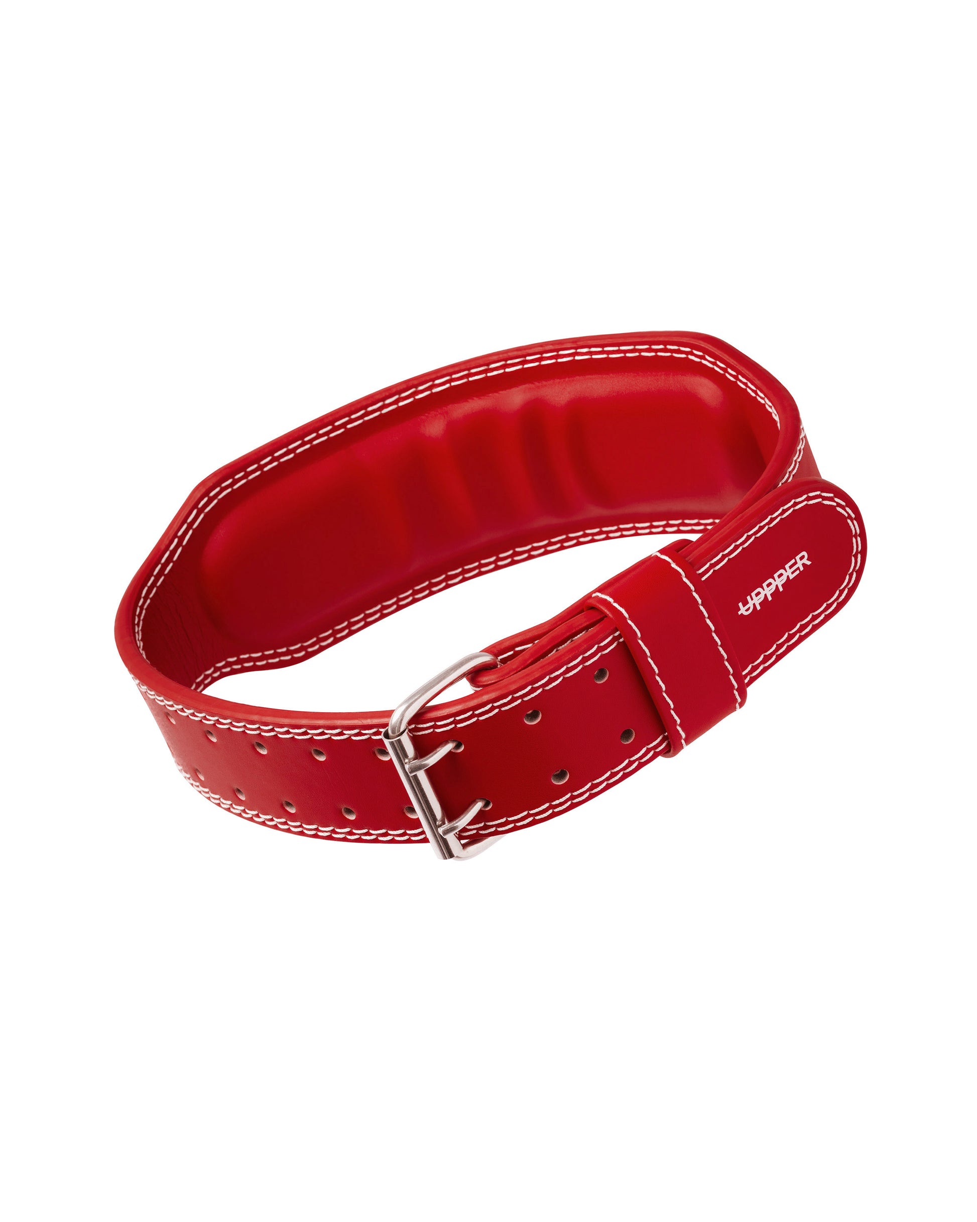inner part of uppper lifting belt red studio shot on white background 