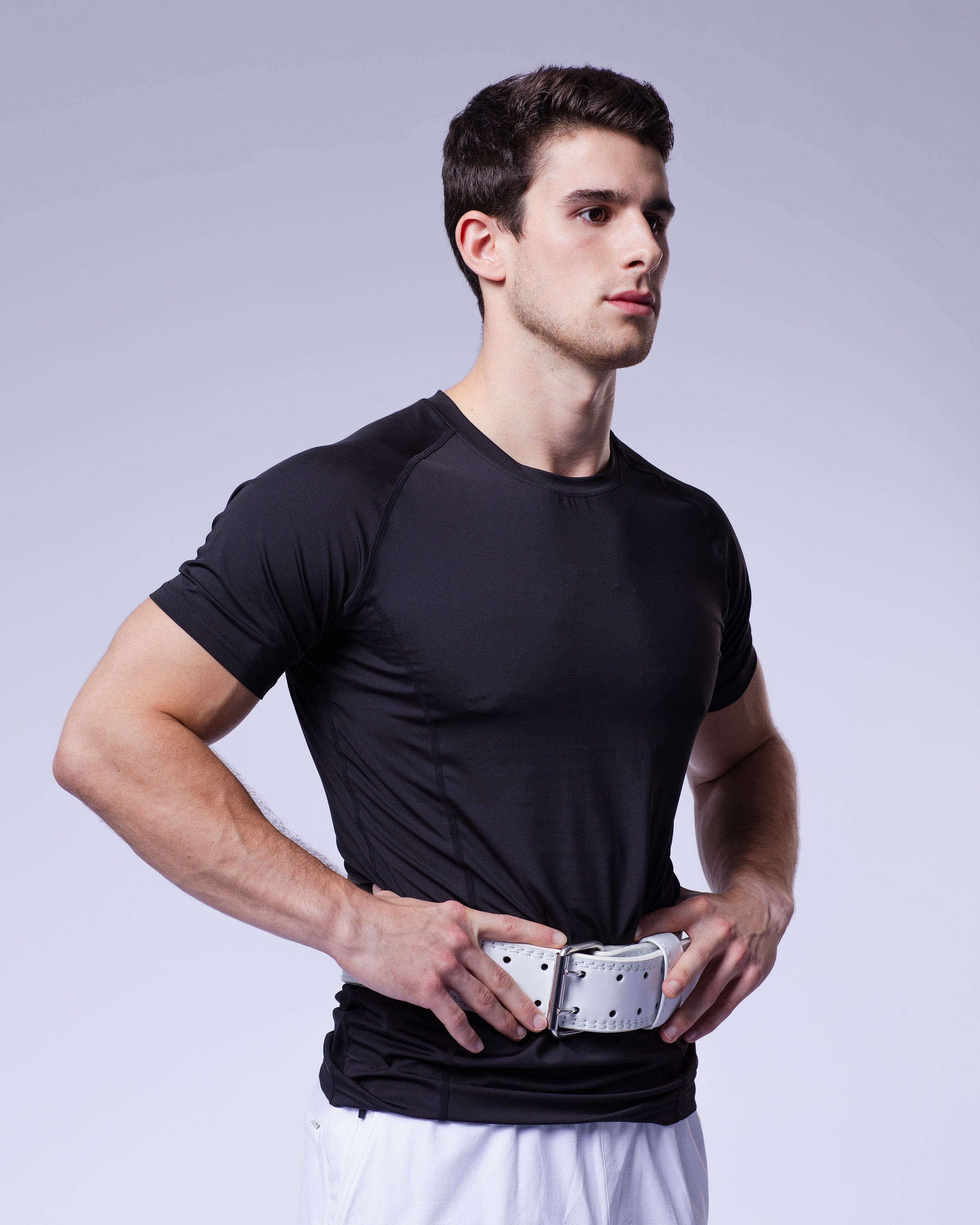 LIFTING BELT (XL, ホワイト) White Marble 4\" Weightlifting Belt