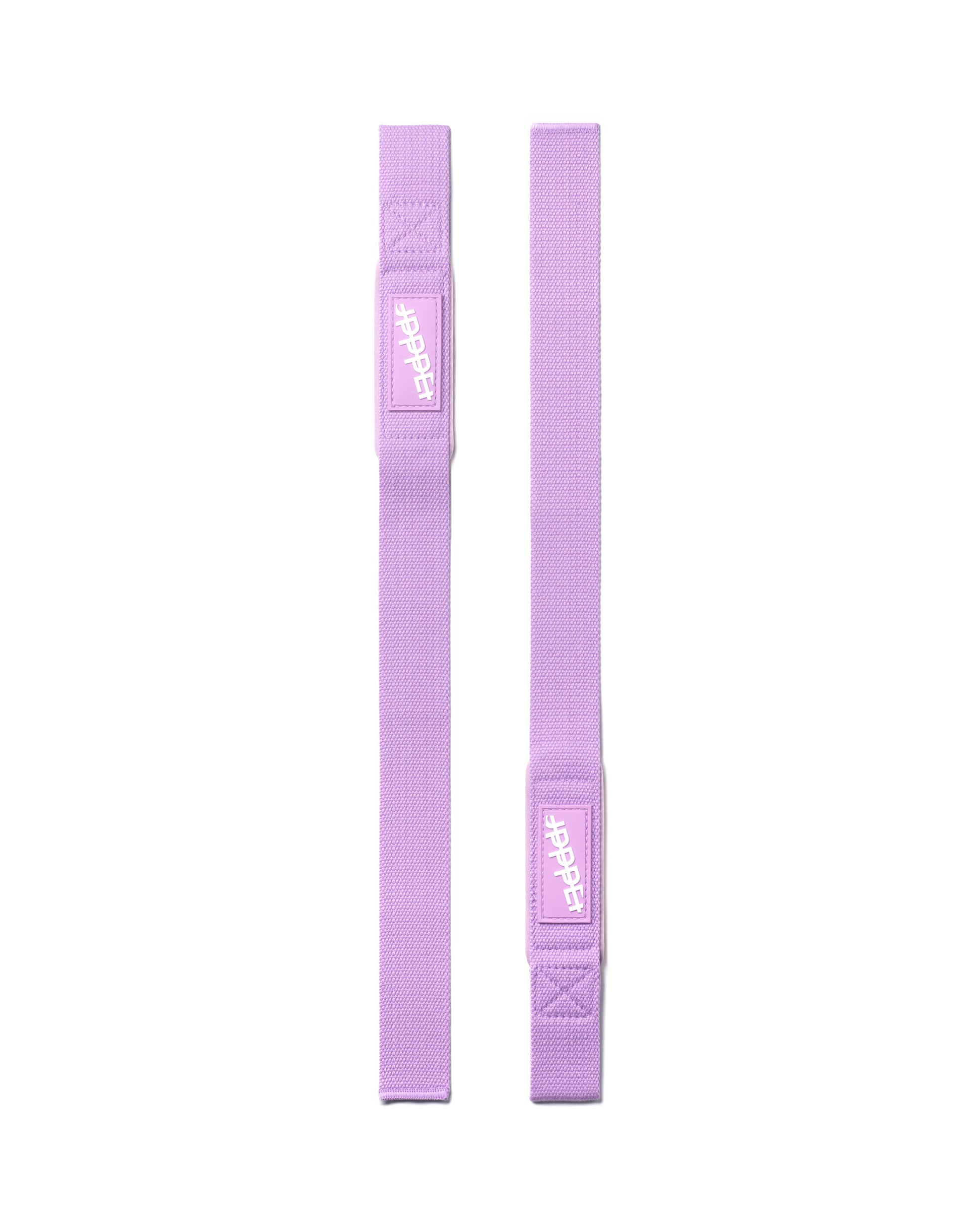 lavender uppper lifting straps 2.0 close-up flat lay on white background