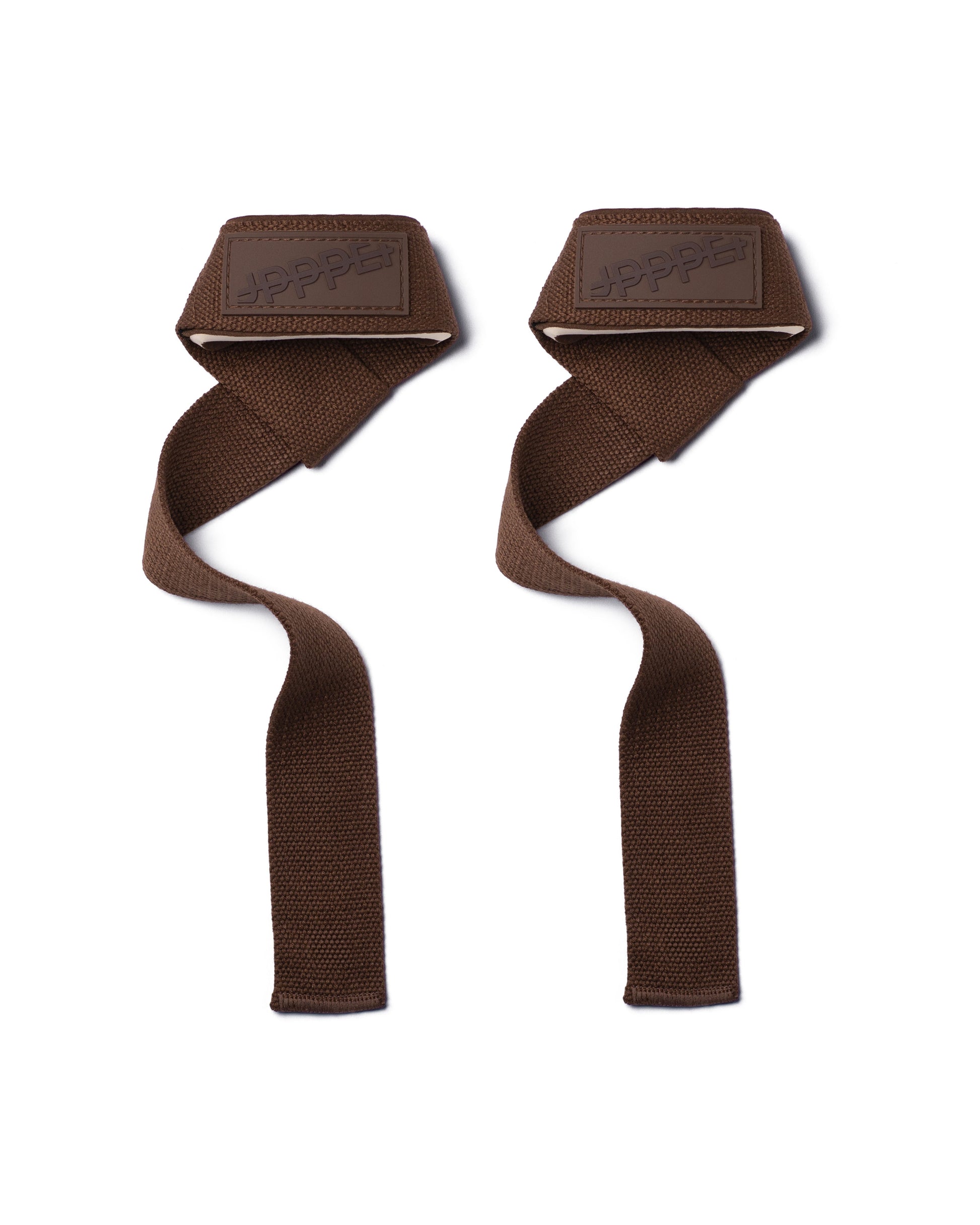 pair of umber uppper lifting straps 2.0 product shot on white background