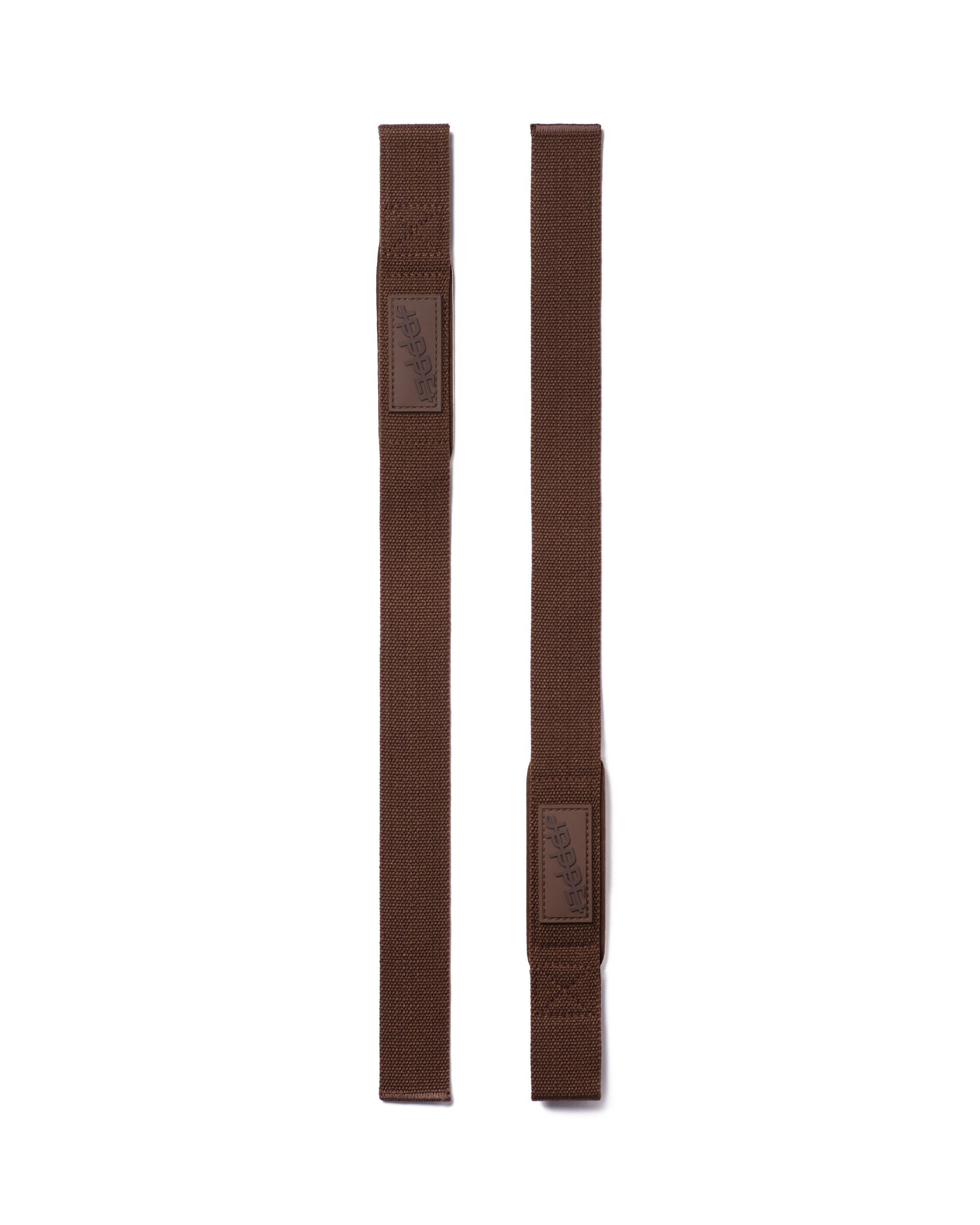 umber uppper lifting straps 2.0 close-up flat lay on white background