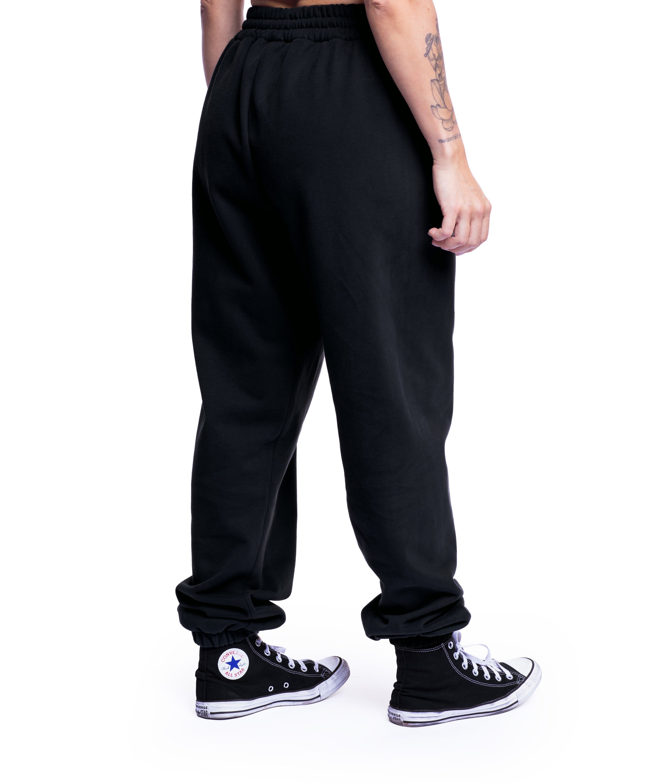 UPPPER Side Logo Sweatpants Washed Black | Premium Fitness Gear +
